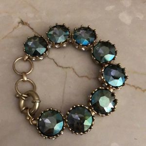 Unsigned J.Crew Mystic Crystal and Rhinestone Crown Link Bracelet